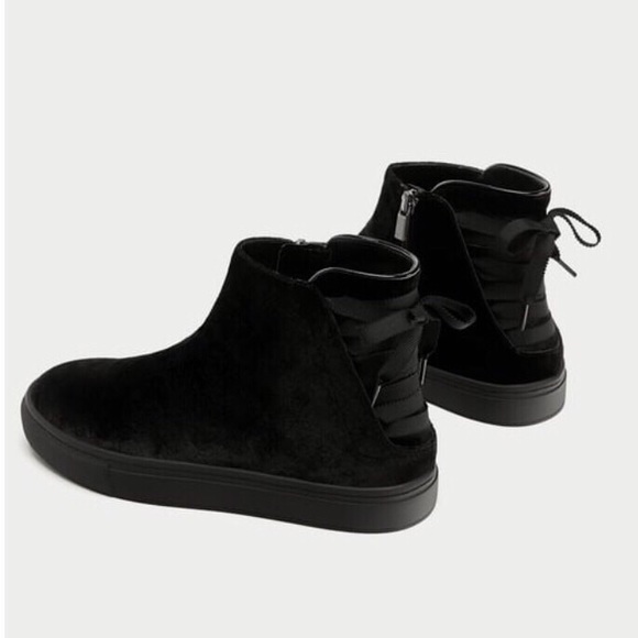 velvet high top sneakers